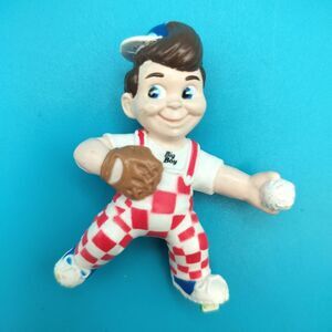 Big Boy Vintage Baseball Player Mascot PVC Figure 2.75" Red White Collectible